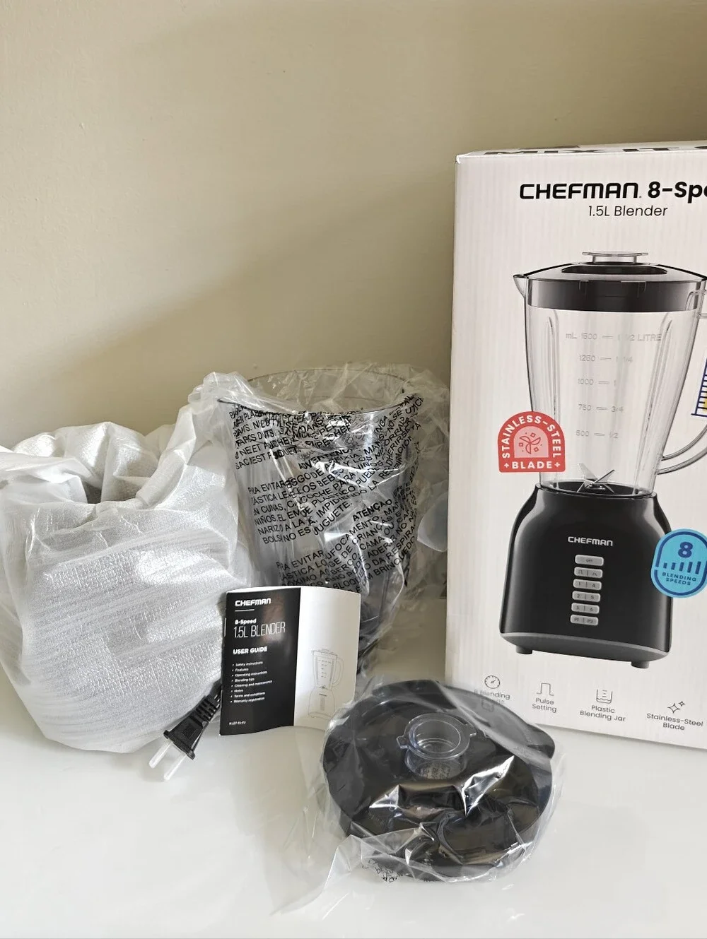 Chefman 8 Speed 1.5L Blender
